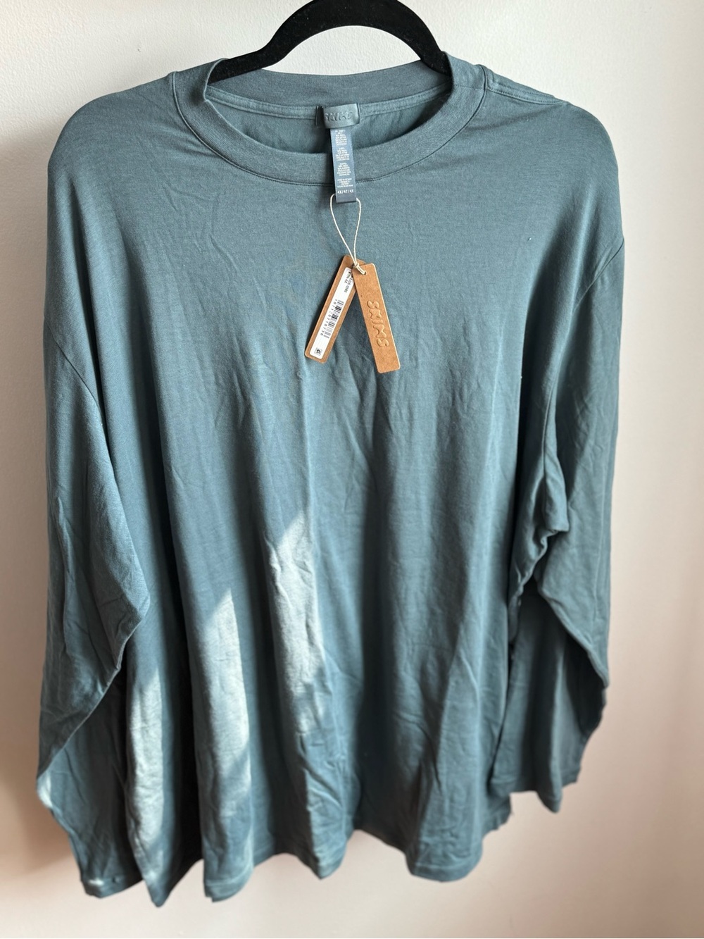 SKIMS Long Sleeve Relaxed Tee - Slate Blue